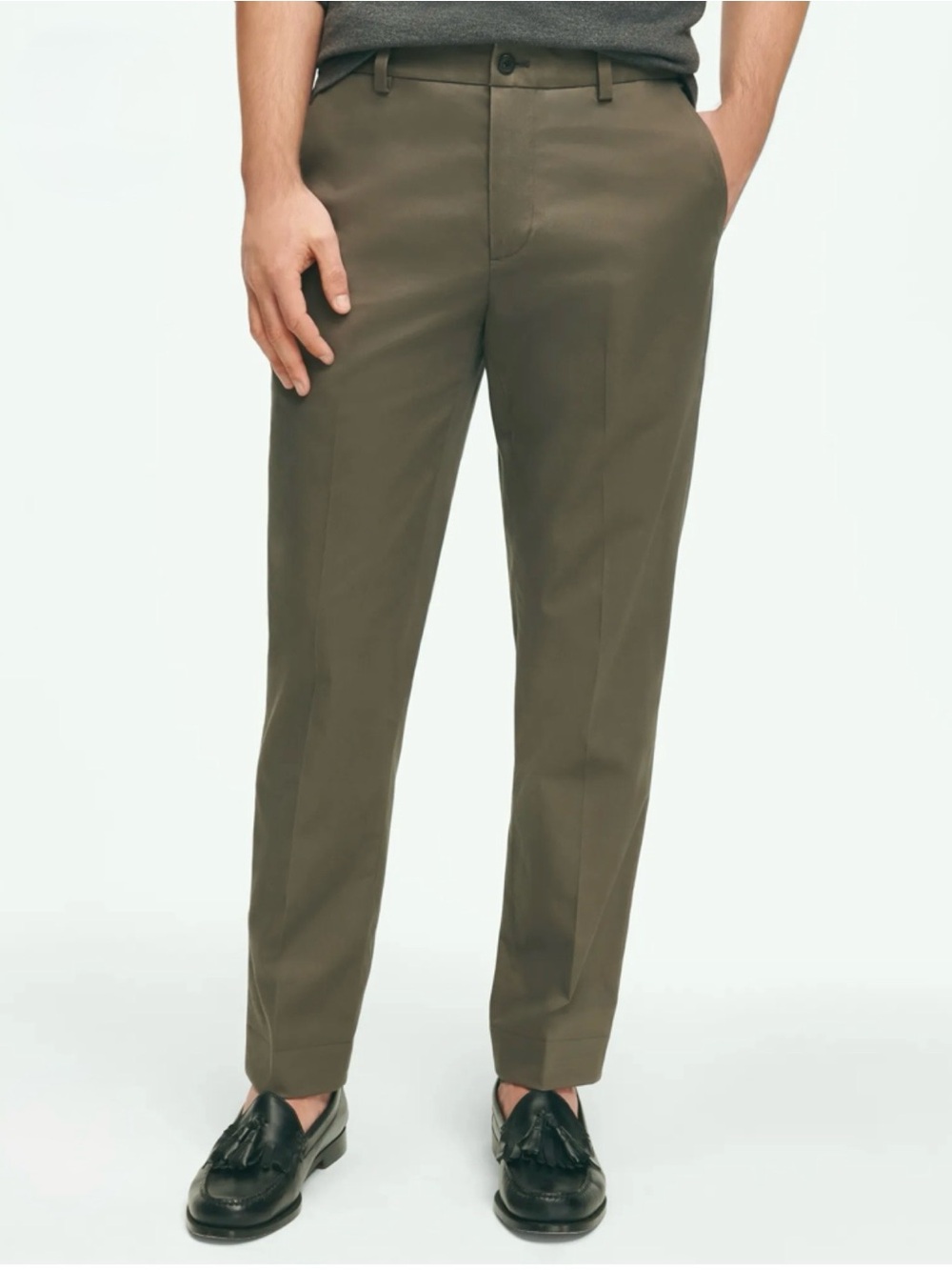 Brooks Brothers Slim Fit Supima Cotton Chinos (34” waist x 32” inseam) in Gray